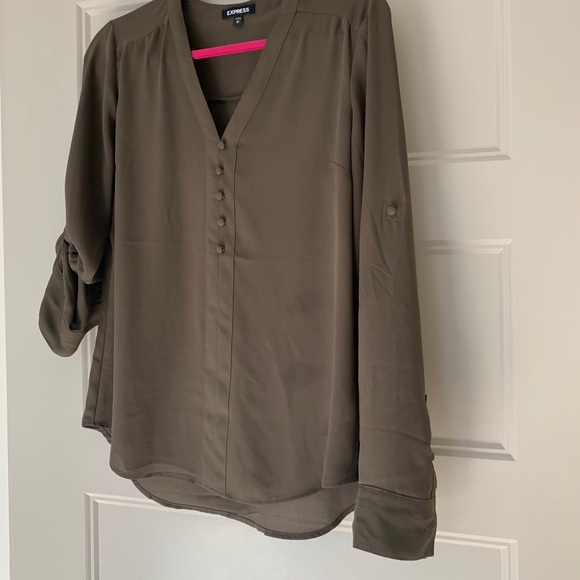 Olive green EXPRESS blouse - Picture 6 of 6